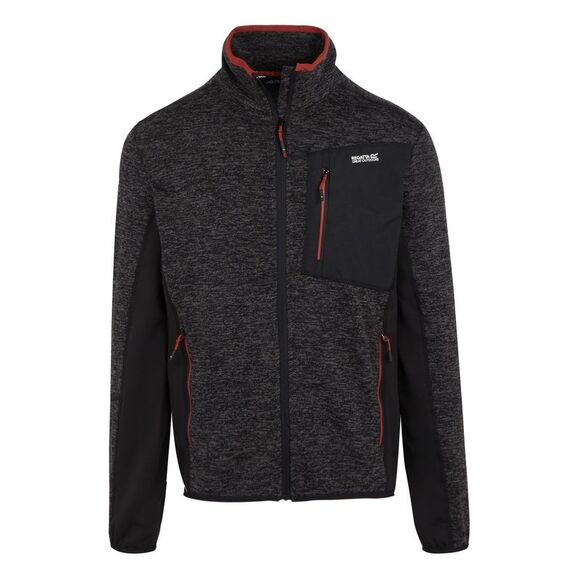 Regatta Mens Baslinn Marl Full Zip Fleece Jacket / Black/Black Marl - Picture 1 of 6